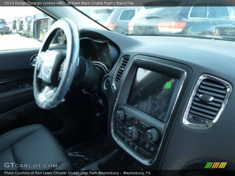 Brilliant Black Crystal Pearl / Black/Tan 2014 Dodge Durango Limited AWD