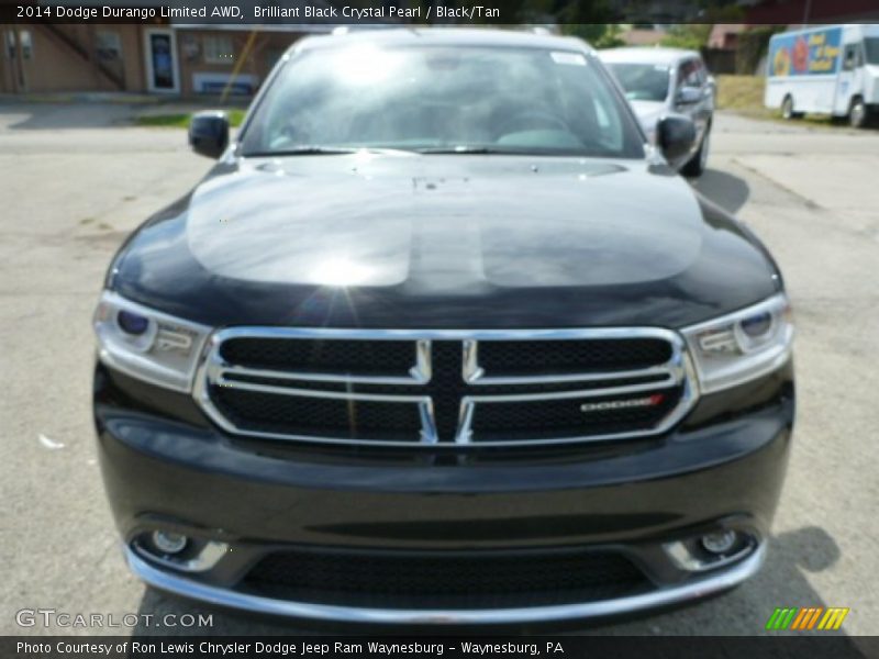 Brilliant Black Crystal Pearl / Black/Tan 2014 Dodge Durango Limited AWD