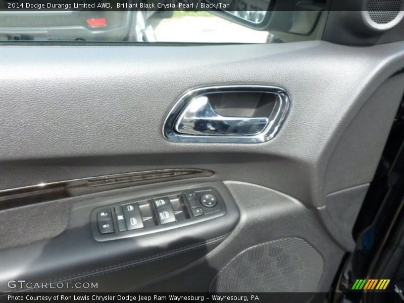 Brilliant Black Crystal Pearl / Black/Tan 2014 Dodge Durango Limited AWD