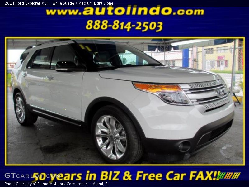 White Suede / Medium Light Stone 2011 Ford Explorer XLT