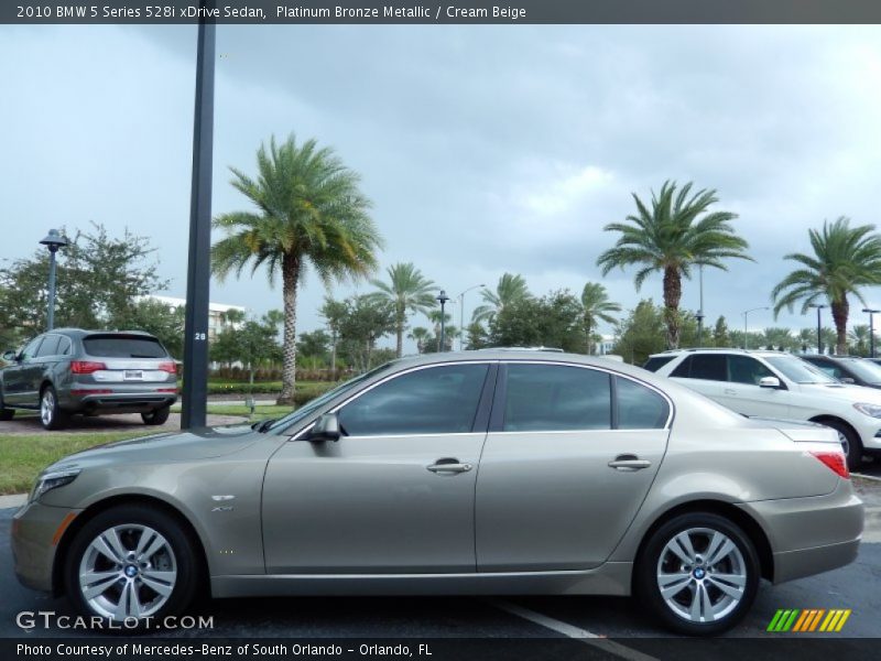 Platinum Bronze Metallic / Cream Beige 2010 BMW 5 Series 528i xDrive Sedan