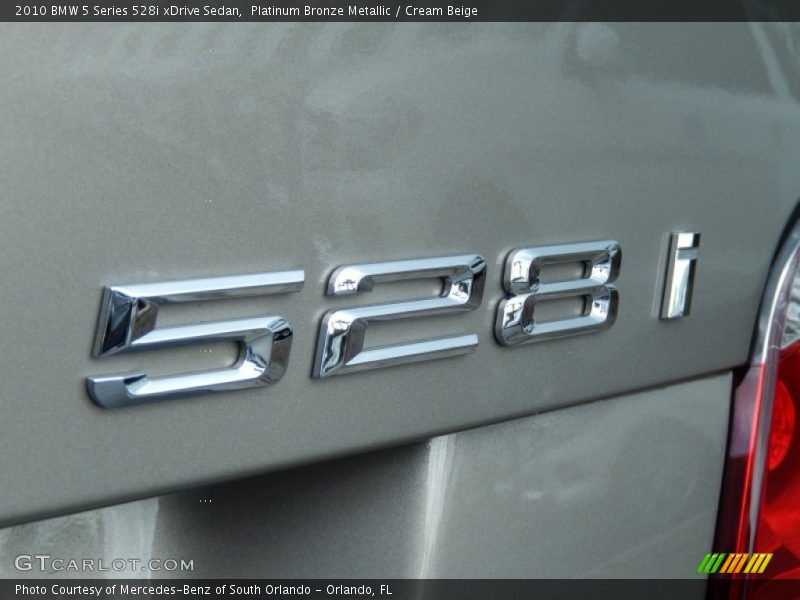 Platinum Bronze Metallic / Cream Beige 2010 BMW 5 Series 528i xDrive Sedan