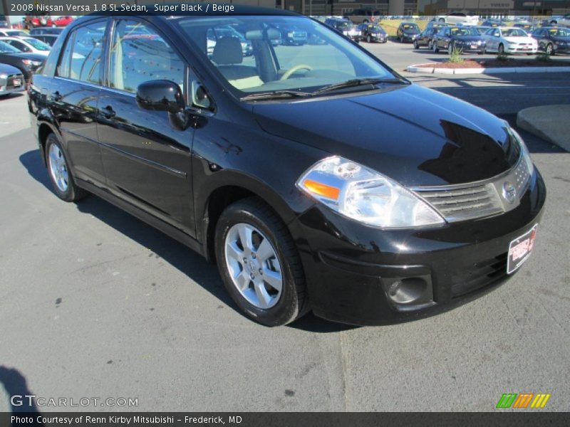Super Black / Beige 2008 Nissan Versa 1.8 SL Sedan
