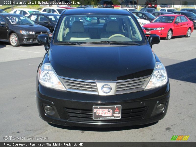 Super Black / Beige 2008 Nissan Versa 1.8 SL Sedan