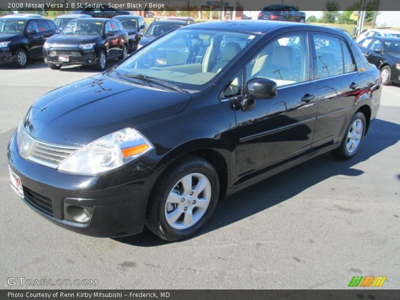 Super Black / Beige 2008 Nissan Versa 1.8 SL Sedan
