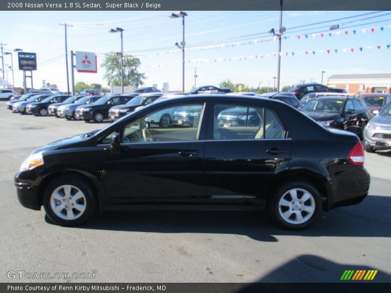 Super Black / Beige 2008 Nissan Versa 1.8 SL Sedan
