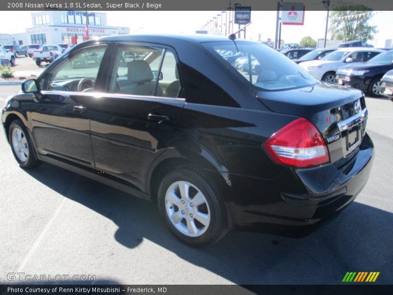 Super Black / Beige 2008 Nissan Versa 1.8 SL Sedan