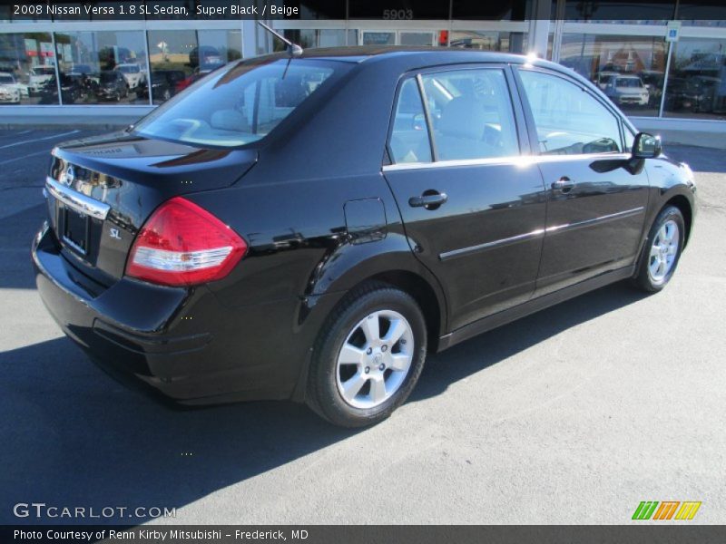 Super Black / Beige 2008 Nissan Versa 1.8 SL Sedan