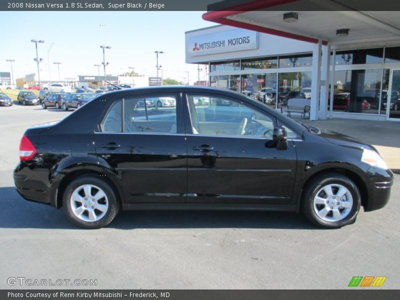 Super Black / Beige 2008 Nissan Versa 1.8 SL Sedan