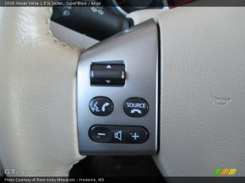 Super Black / Beige 2008 Nissan Versa 1.8 SL Sedan