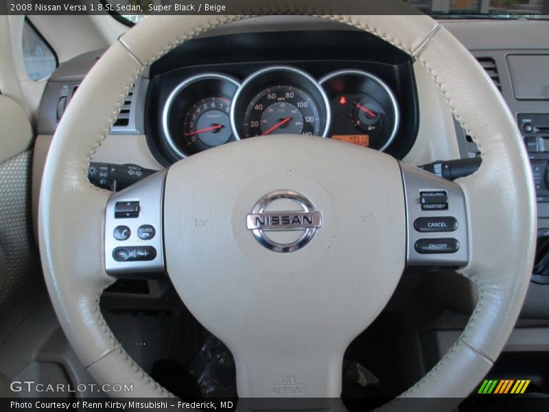 Super Black / Beige 2008 Nissan Versa 1.8 SL Sedan