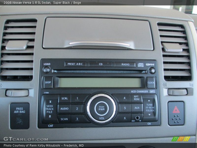 Super Black / Beige 2008 Nissan Versa 1.8 SL Sedan