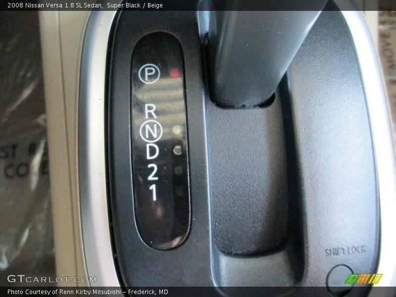 Super Black / Beige 2008 Nissan Versa 1.8 SL Sedan