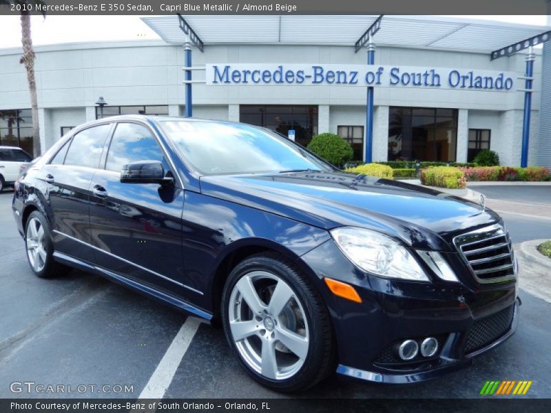 Capri Blue Metallic / Almond Beige 2010 Mercedes-Benz E 350 Sedan
