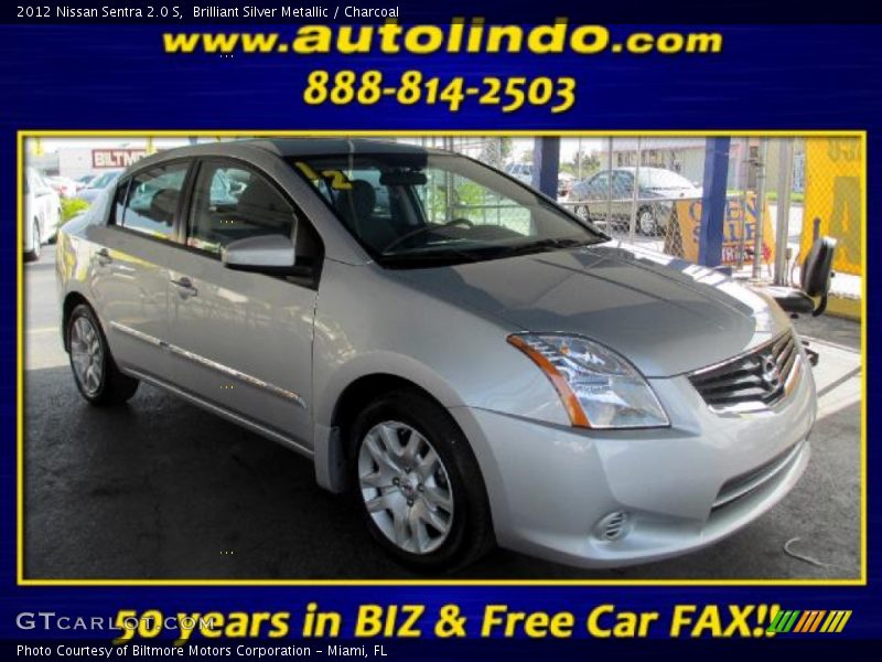 Brilliant Silver Metallic / Charcoal 2012 Nissan Sentra 2.0 S