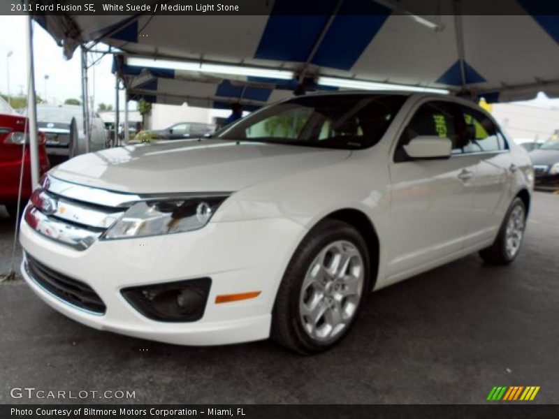 White Suede / Medium Light Stone 2011 Ford Fusion SE