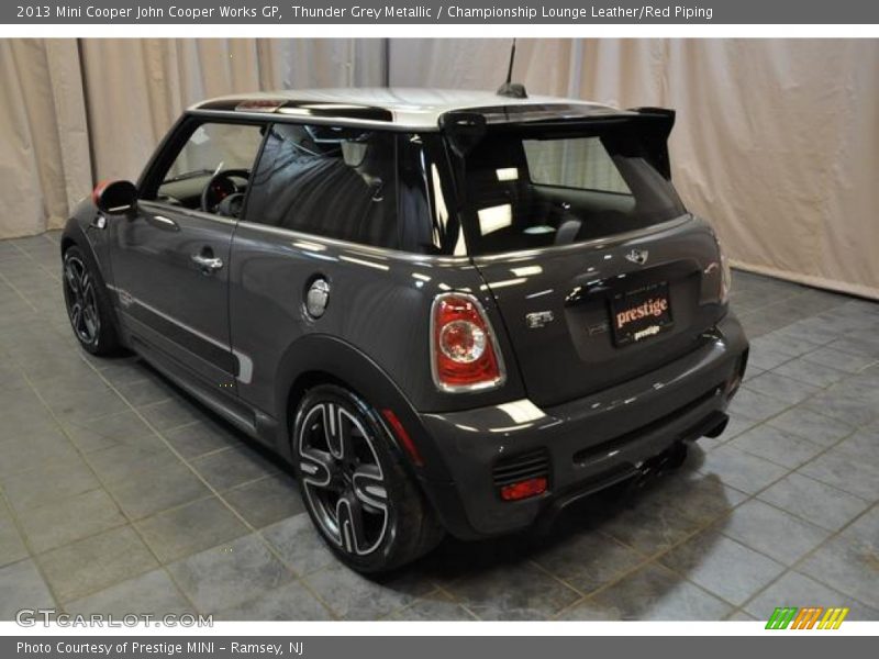 Thunder Grey Metallic / Championship Lounge Leather/Red Piping 2013 Mini Cooper John Cooper Works GP