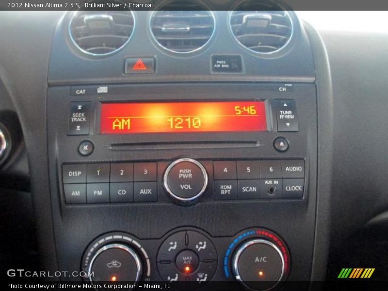 Brilliant Silver / Charcoal 2012 Nissan Altima 2.5 S