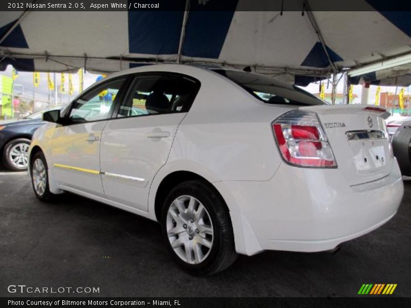 Aspen White / Charcoal 2012 Nissan Sentra 2.0 S