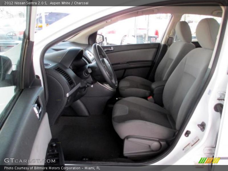 Aspen White / Charcoal 2012 Nissan Sentra 2.0 S