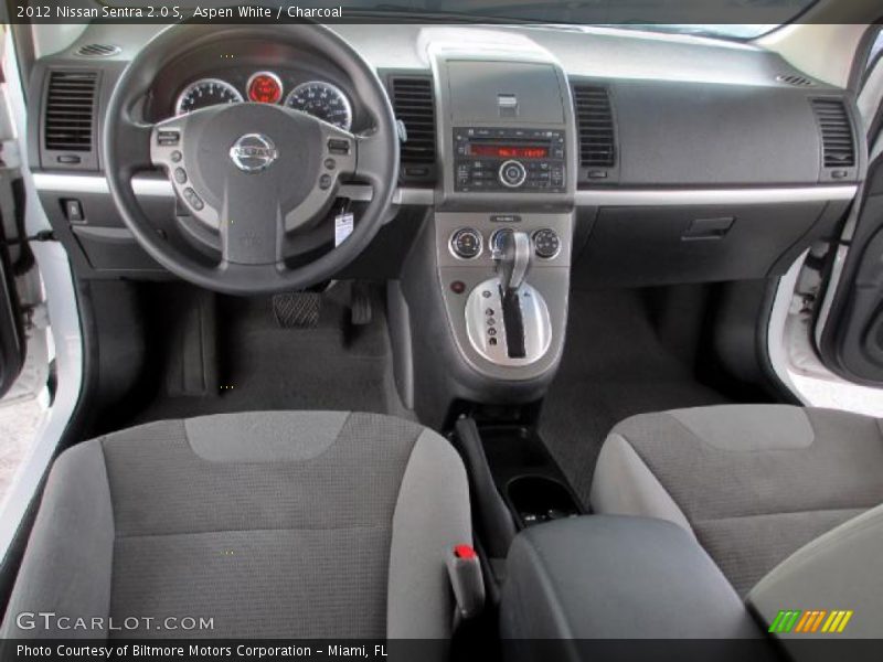 Aspen White / Charcoal 2012 Nissan Sentra 2.0 S