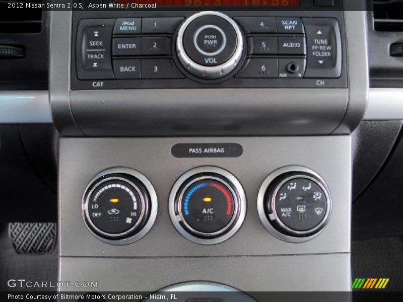 Aspen White / Charcoal 2012 Nissan Sentra 2.0 S
