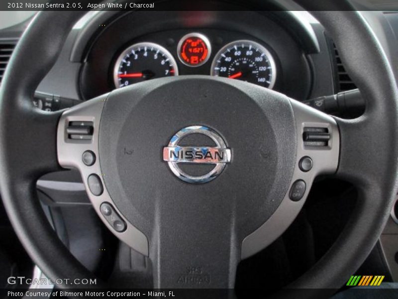 Aspen White / Charcoal 2012 Nissan Sentra 2.0 S