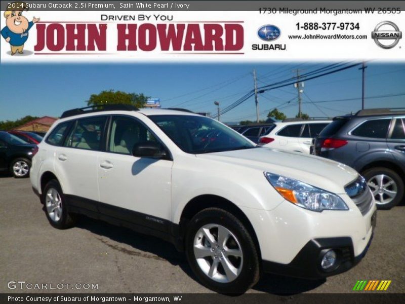 Satin White Pearl / Ivory 2014 Subaru Outback 2.5i Premium