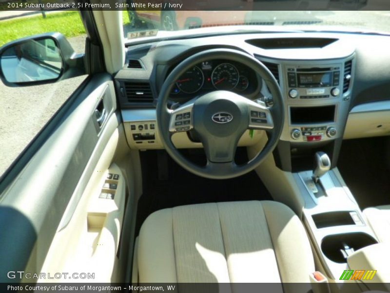 Satin White Pearl / Ivory 2014 Subaru Outback 2.5i Premium