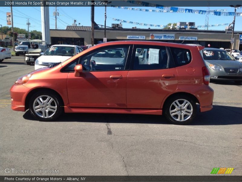 Blaze Orange Metallic / Black/Grey 2008 Honda Fit Sport