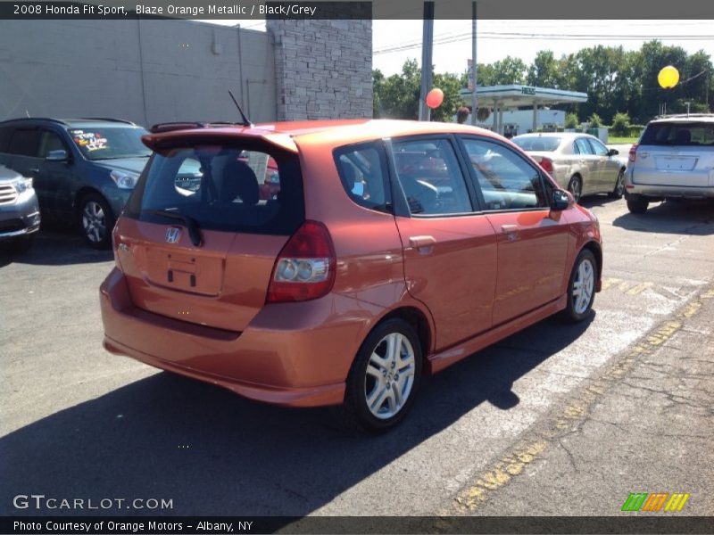 Blaze Orange Metallic / Black/Grey 2008 Honda Fit Sport