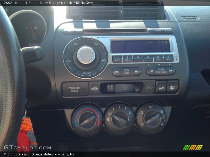 Blaze Orange Metallic / Black/Grey 2008 Honda Fit Sport