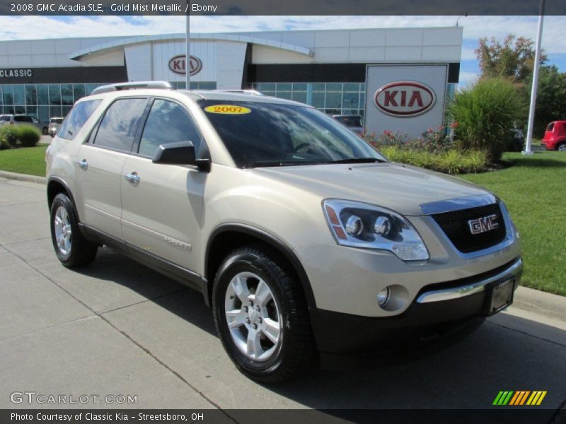Gold Mist Metallic / Ebony 2008 GMC Acadia SLE