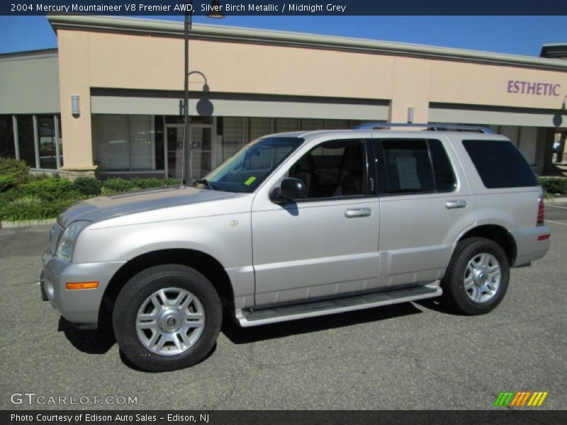 Silver Birch Metallic / Midnight Grey 2004 Mercury Mountaineer V8 Premier AWD