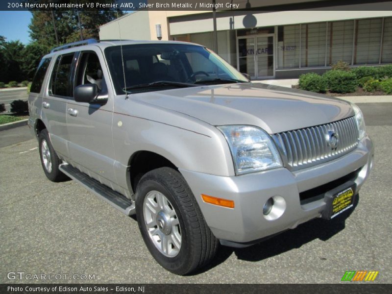 Silver Birch Metallic / Midnight Grey 2004 Mercury Mountaineer V8 Premier AWD