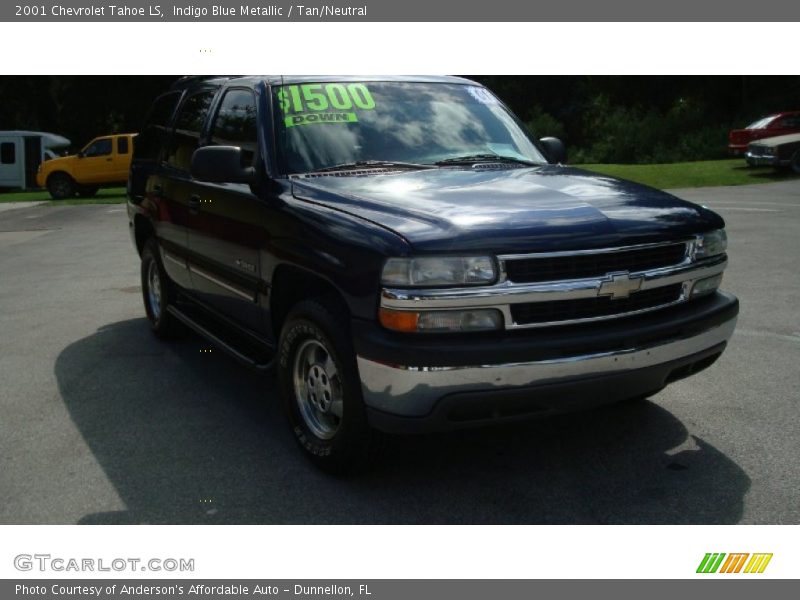 Indigo Blue Metallic / Tan/Neutral 2001 Chevrolet Tahoe LS