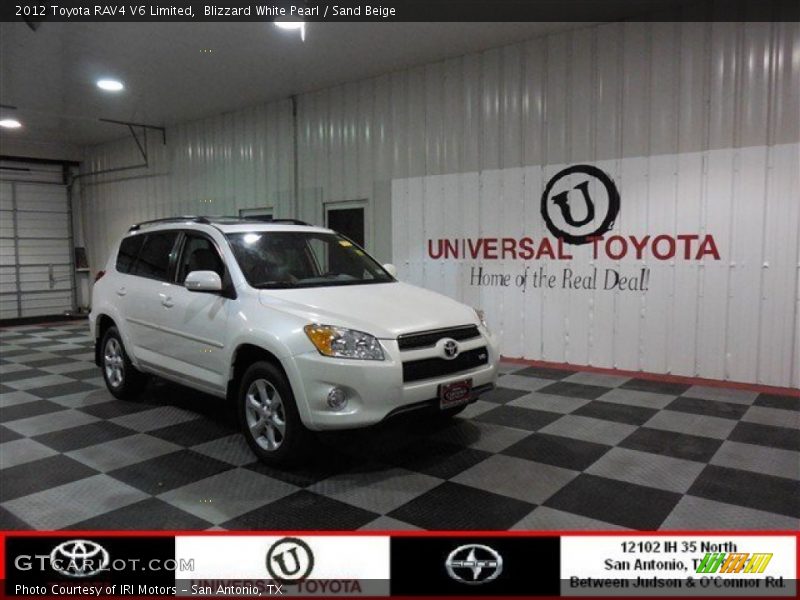 Blizzard White Pearl / Sand Beige 2012 Toyota RAV4 V6 Limited