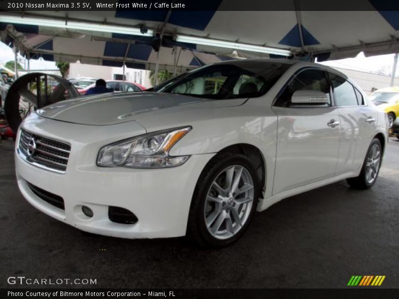 Winter Frost White / Caffe Latte 2010 Nissan Maxima 3.5 SV