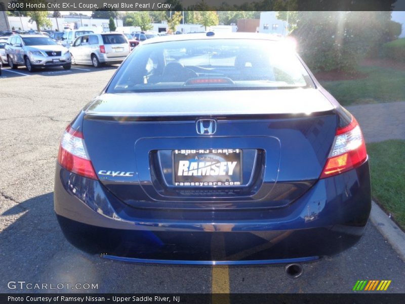Royal Blue Pearl / Gray 2008 Honda Civic EX-L Coupe