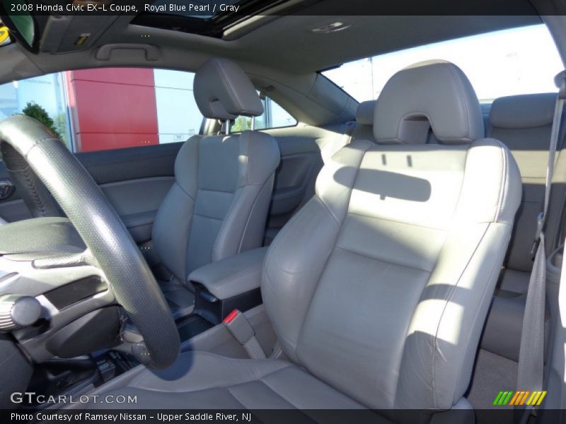 Royal Blue Pearl / Gray 2008 Honda Civic EX-L Coupe