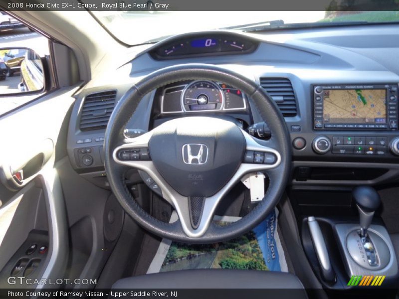 Royal Blue Pearl / Gray 2008 Honda Civic EX-L Coupe