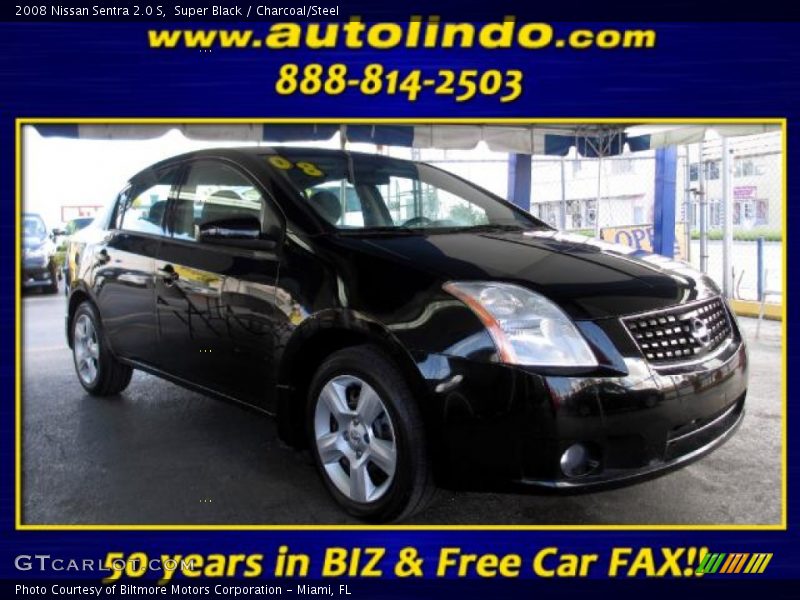 Super Black / Charcoal/Steel 2008 Nissan Sentra 2.0 S