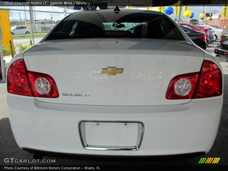 Summit White / Ebony 2012 Chevrolet Malibu LT
