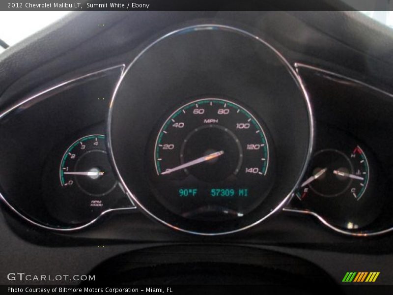 Summit White / Ebony 2012 Chevrolet Malibu LT