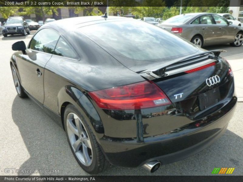 Brilliant Black / Black 2008 Audi TT 3.2 quattro Coupe