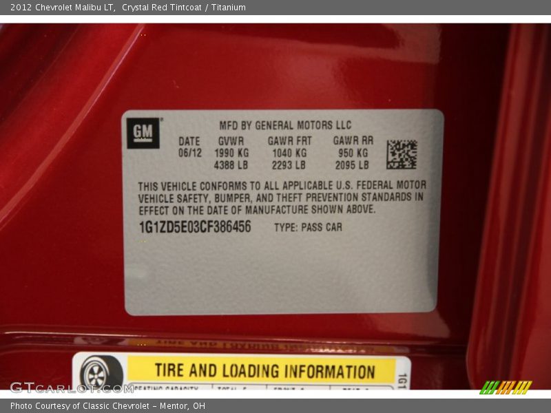 Crystal Red Tintcoat / Titanium 2012 Chevrolet Malibu LT