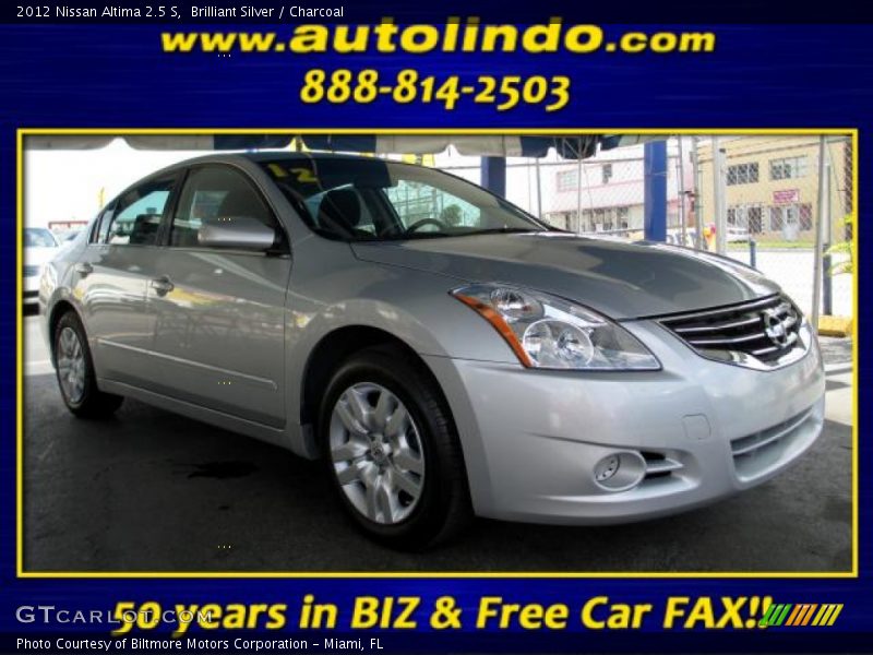 Brilliant Silver / Charcoal 2012 Nissan Altima 2.5 S