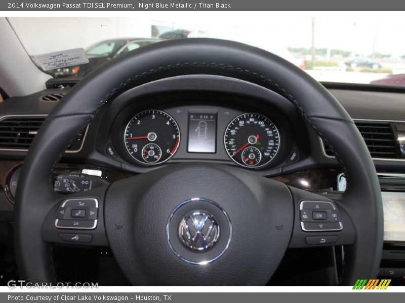 Night Blue Metallic / Titan Black 2014 Volkswagen Passat TDI SEL Premium