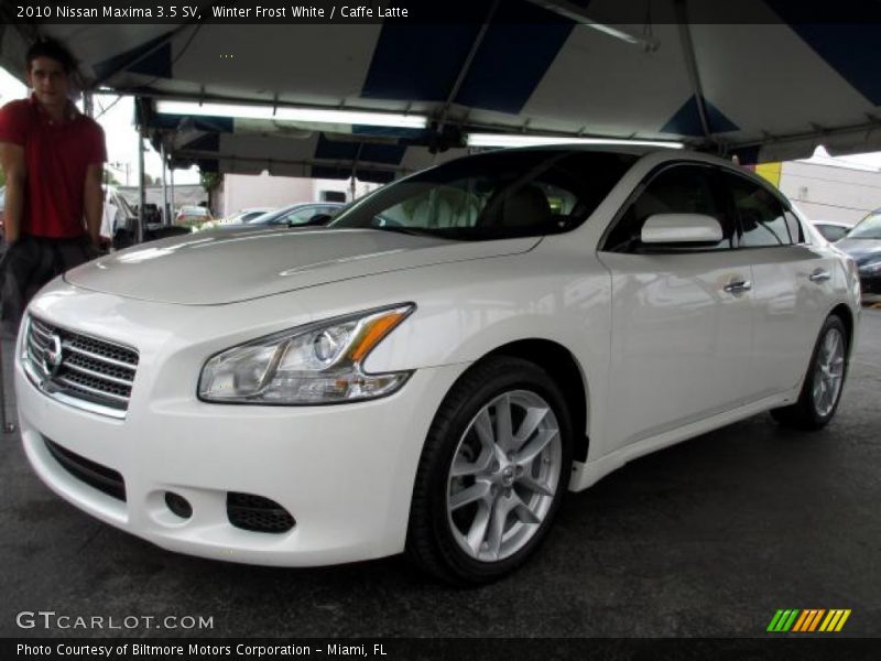 Winter Frost White / Caffe Latte 2010 Nissan Maxima 3.5 SV