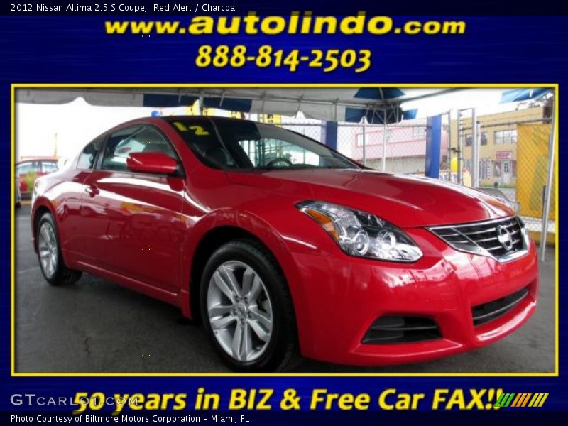 Red Alert / Charcoal 2012 Nissan Altima 2.5 S Coupe